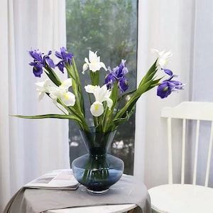 22.8&quot;  Real Touch Iris Artificial Faux Flower Home Decor Flower in 3 Colors for Bouquet