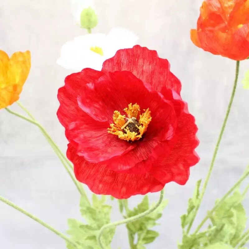41overall Length Large Common Poppy Artificial Faux Etsy