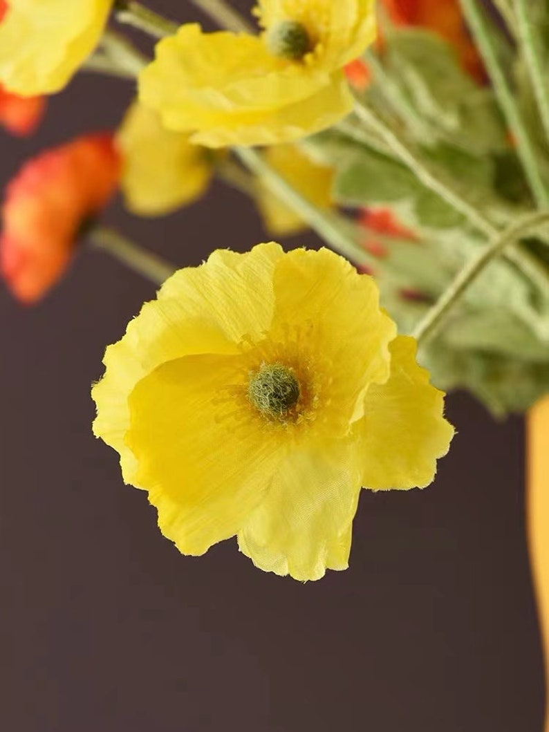 23overall Length Silk Common Poppy Artificial Faux Etsy