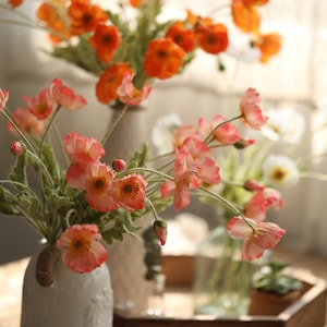 23&quot;  Silk Common Poppy  Artificial Faux Flower Home Decor Flower in 13  Colors For Bouquet