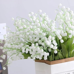 14.2"(Overall Length) Artificial  Plastic White Lily of the Valley  , Home Decor Flower for Bouquet