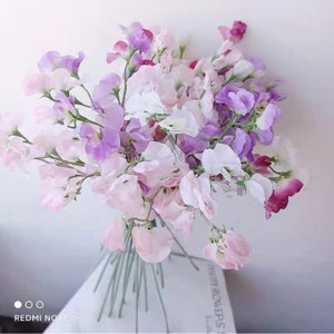 24.8"  Sweet Pea Blossom Artificial Faux Flower Home Decor Flower in 6 Colors for Wedding ，Bouquet