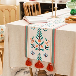 Allie Garden 2 Layer Table Runner with Tassels