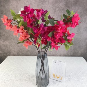 RWUDV Artificial Flowers Silk Bougainvillea Branches Faux Bougainvillea  Floral Stems Long Floral Stems Plant Branches for Wedding Home Centerpieces