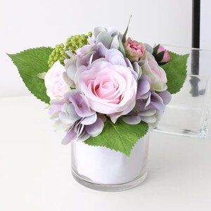 10.2&quot; Rose and Hydrangea Bouquet , Home Decor Flowers in 3 Colors For Bouquet ,Wedding, Party