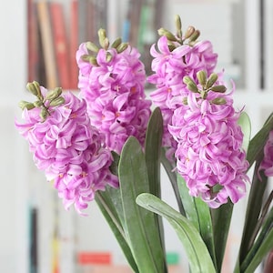 17&quot;(Overall Length) 3D Printing Real Touch Hyacinth  Artificial Faux Flower Home Decor Flower in 5 Colors , For Bouquet