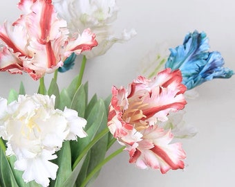 26,8" Real Touch Papegaaitulp Kunstmatige Faux Flower Home Decor Bloem in 6 kleuren