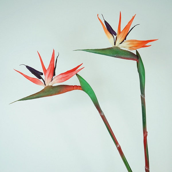 Bird of Paradise Artificial Faux Flowers Home Decor Flowers In 2 Colors for Bouquet，Wedding，Party , 2 Sizes