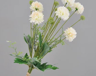 Ramo de crisantemos de seda, ramo de flores artificiales de imitación en 5 colores