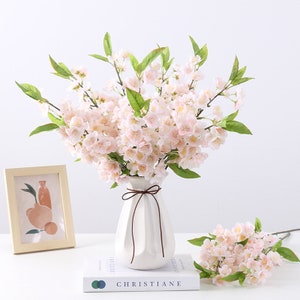 20.5"  Silk Peach Blossom Artificial Faux Flower Home Decor Flower in 2 Colors For Bouquet , wedding，Party