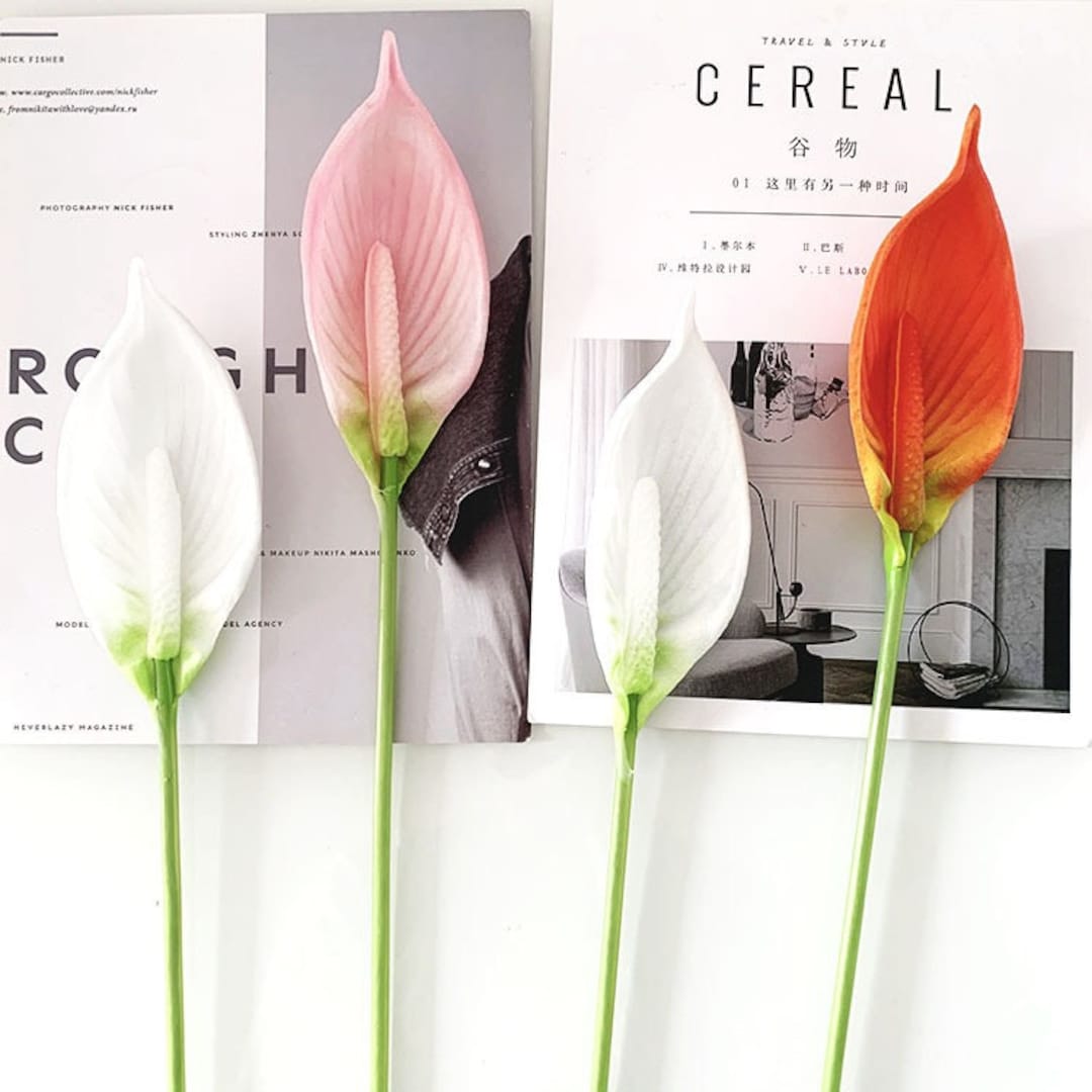 27.6" Real Touch 'peace Lily' Spathiphyllum Artificial Faux Flower Home  Decor Flower in 6 Colors for Bouquet Wedding Party - Etsy