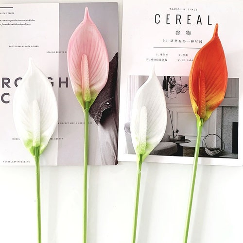 27.6" Real Touch 'peace Lily' Spathiphyllum Artificial Faux Flower Home  Decor Flower in 6 Colors for Bouquet Wedding Party - Etsy