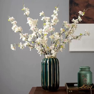 Silk Cherry Blossom Artificial Faux Flower Home Decor Flower in 3 Colors , 2 Sizes , For Bouquet , wedding，Party image 14