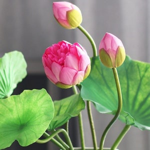 Artificial lotus FlowerBuds， Buds ， in 3 Colors For Bouquet，Wedding，Party