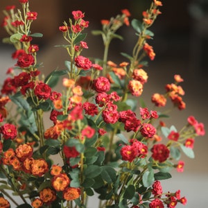 29.9"  Silk Rosa Multiflora  Artificial Faux Flower Home Decor Flower in 7 Colors  , For Bouquet