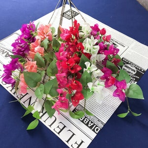 31.5&quot; Silk Bougainvillea Artificial Faux Flower Home Decor Flower in 6 Colors For Bouquet