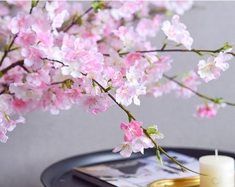 Künstliche Kirschblüten aus Seide, Heimdekoration, Blume in 3 Farben, 2 Größen, für Blumenstrauß, Hochzeit, Party