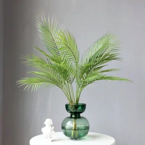 Palm Leaves Artificial Faux Plant Home Decor Plants for Bouquet , Dypsis Lutescens Leaves , 3 Style，5 Sizes