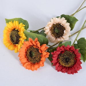 19.7&quot; Silk Sunflower Artificial Faux Flower Home Decor Flower in 4 Colors