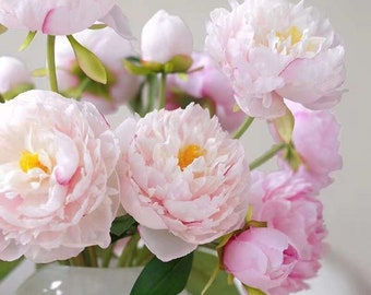 1 bunch (7pcs) of  Silk Peony Bouquets in 7 colors , Artificial Flowers