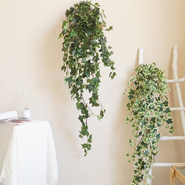 Faux Weeping Ivy Vine in 2 Colors， Silk Hedera Helix Vine, Hanging Vine , 2 Styles , 2 Sizes , Artificial Plant , Home Decor Plant ,