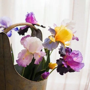 30" Silk Iris Artificial Faux Flower Home Decor Flower  in 5 Colors，For Bouquet , Wedding , Party