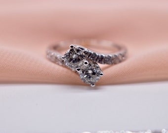 Ever Us 14K White Gold Two Stone Diamond Ring