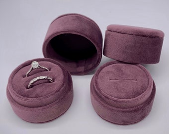 Lavender Vintage Inspired Suede Handmade Single or Double Ring Box