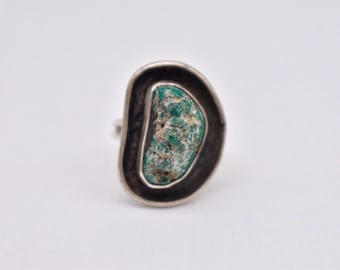 Vintage Navajo Sterling Silver Turquoise Ring, Size 6