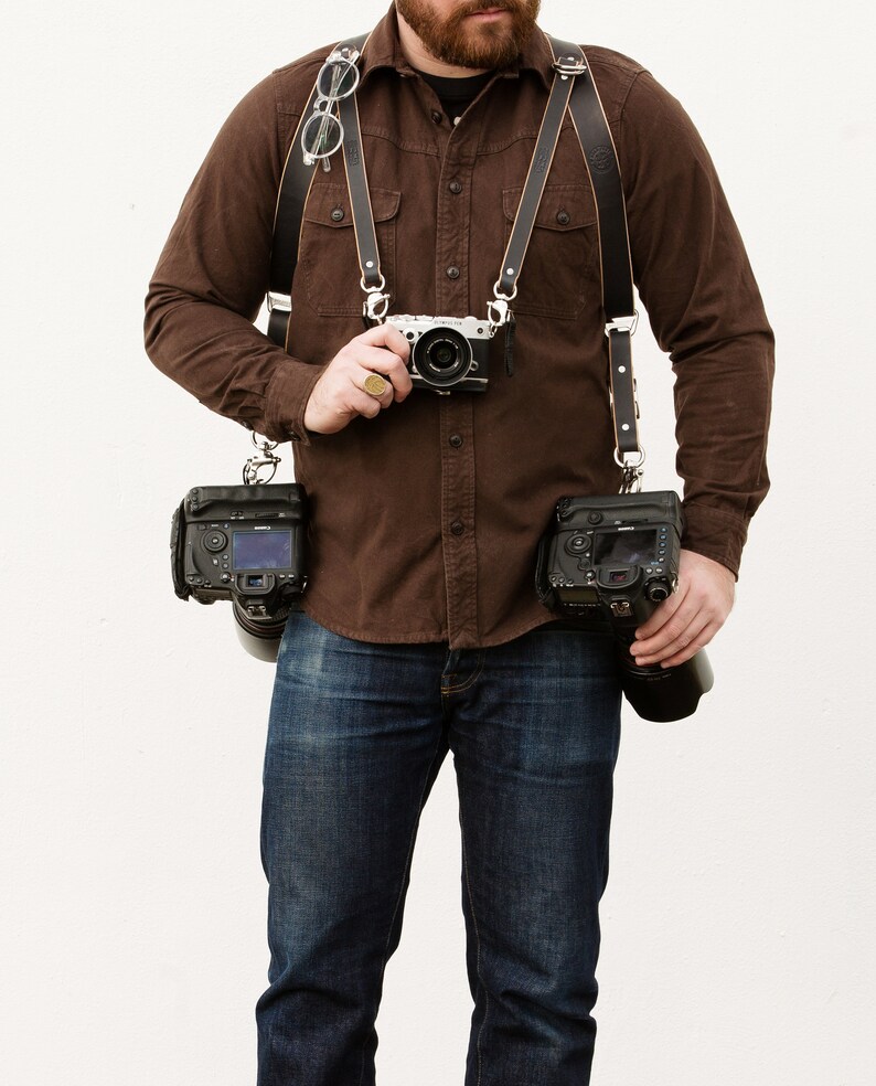 The Original Dual Camera Strap Harness Holdfast Moneymaker BLACK Etsy