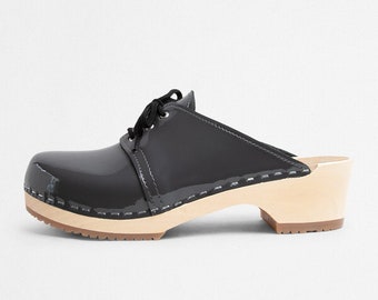 VERKA Clogs | Swedish Wooden Clogs for Women | Rosett | Women Low Heel Shoes | Leather Clogs | Stone