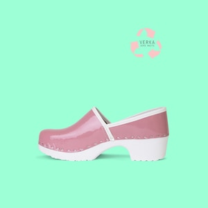 40% OFF VERKA Zero Waste | Swedish Comfort Clogs for Women | Jobba | Women Low Heel Shoes | Professional Leather Clogs | Blush