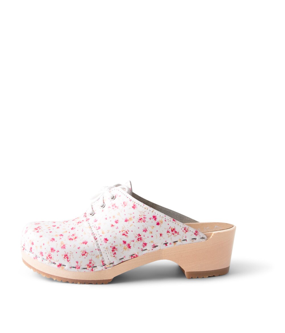 40% OFF VERKA Zero Waste | Swedish Wooden Clogs for Women | Rosett | Women Low Heel Shoes | Leather Clogs | Flower