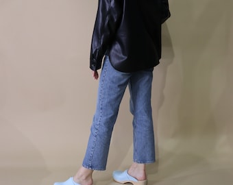 VERKA Clogs | Swedish Wooden Clogs for Women | Ledig | Women Low Heel Shoes | Leather Clogs | True Blue
