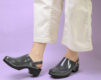 VERKA Clogs | Swedish Comfort Clogs for Women | Flitig | Women Low Heel Shoes | Leather Clogs | Professional clogs | Stone