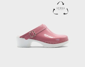 40 % DE RÉDUCTION VERKA Zéro déchet | Sabots confort suédois pour femme | Flitig | Chaussures à talons bas pour femmes | Sabots en cuir | Sabots professionnels | Fard à joues
