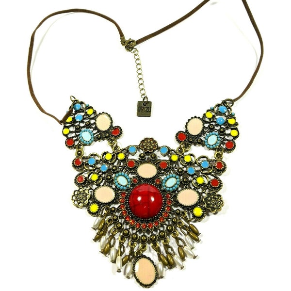 Rodrigo OTAZU, COLLIER Multicolor Rhinestone Collar 'Classic' NECKLACE