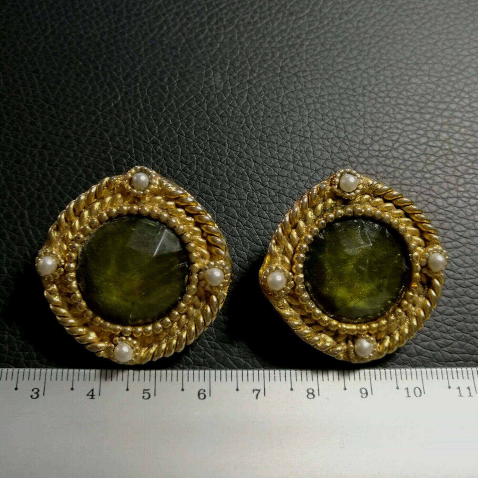 Boucles D'Oreilles Vintage Clips Dorées KALINGER PARIS - Occasion