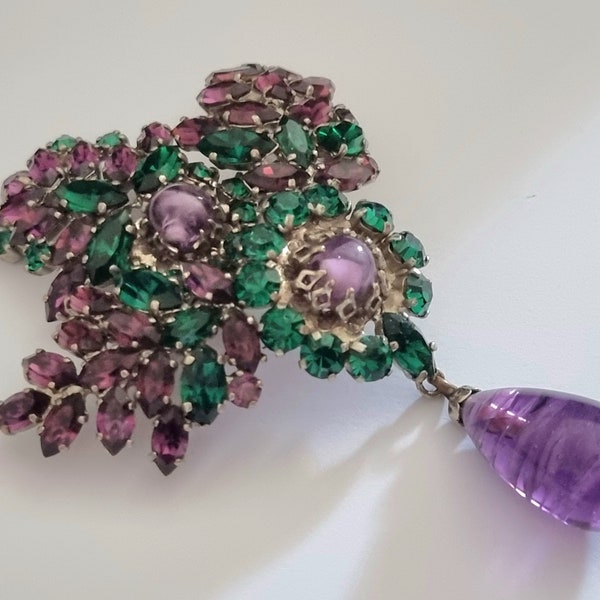 ROGER Jean Pierre, Magnificent old brooch, vintage from the 50s, Haute couture