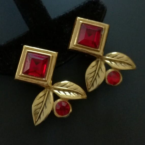 Jean Louis SCHERRER Paris, EARRINGS Clips, signed… - image 2