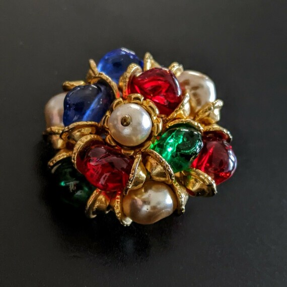 Vintage Glass Gripoix Brooch Broche