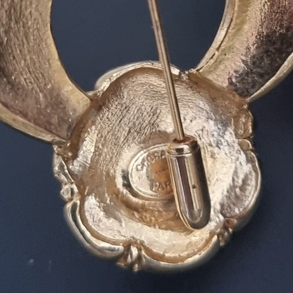 Broche Vintage CHORANGE Paris En Métal Doré - Bijou Ancien - Occasion En Bel état