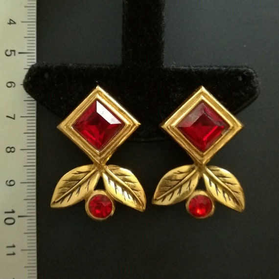 Jean Louis SCHERRER Paris, EARRINGS Clips, signed… - image 4