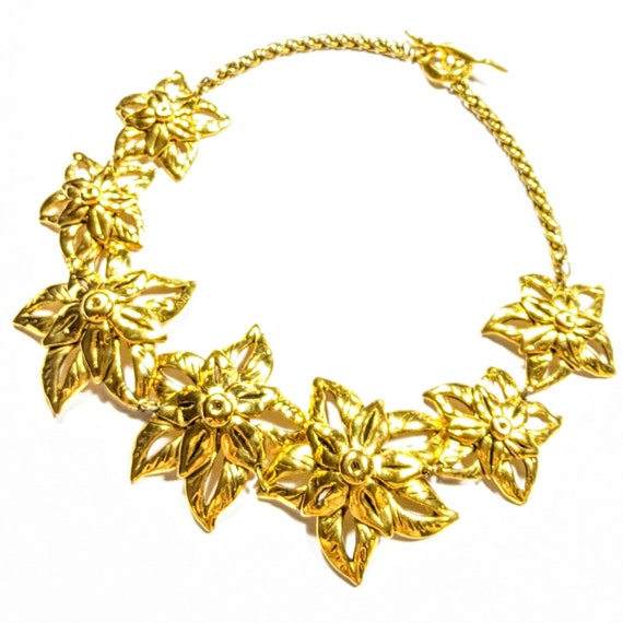 Collier Vintage TARATATA France Signé - Doré Et Strass étoiles/lunes - Longueur ~43cm