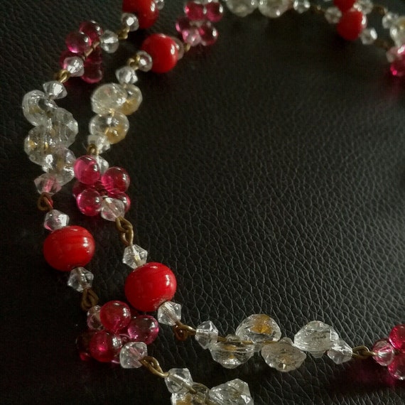Louis Rousselet, Rare Necklace Old 50's, Glass Beads, Crystal, Necklace
