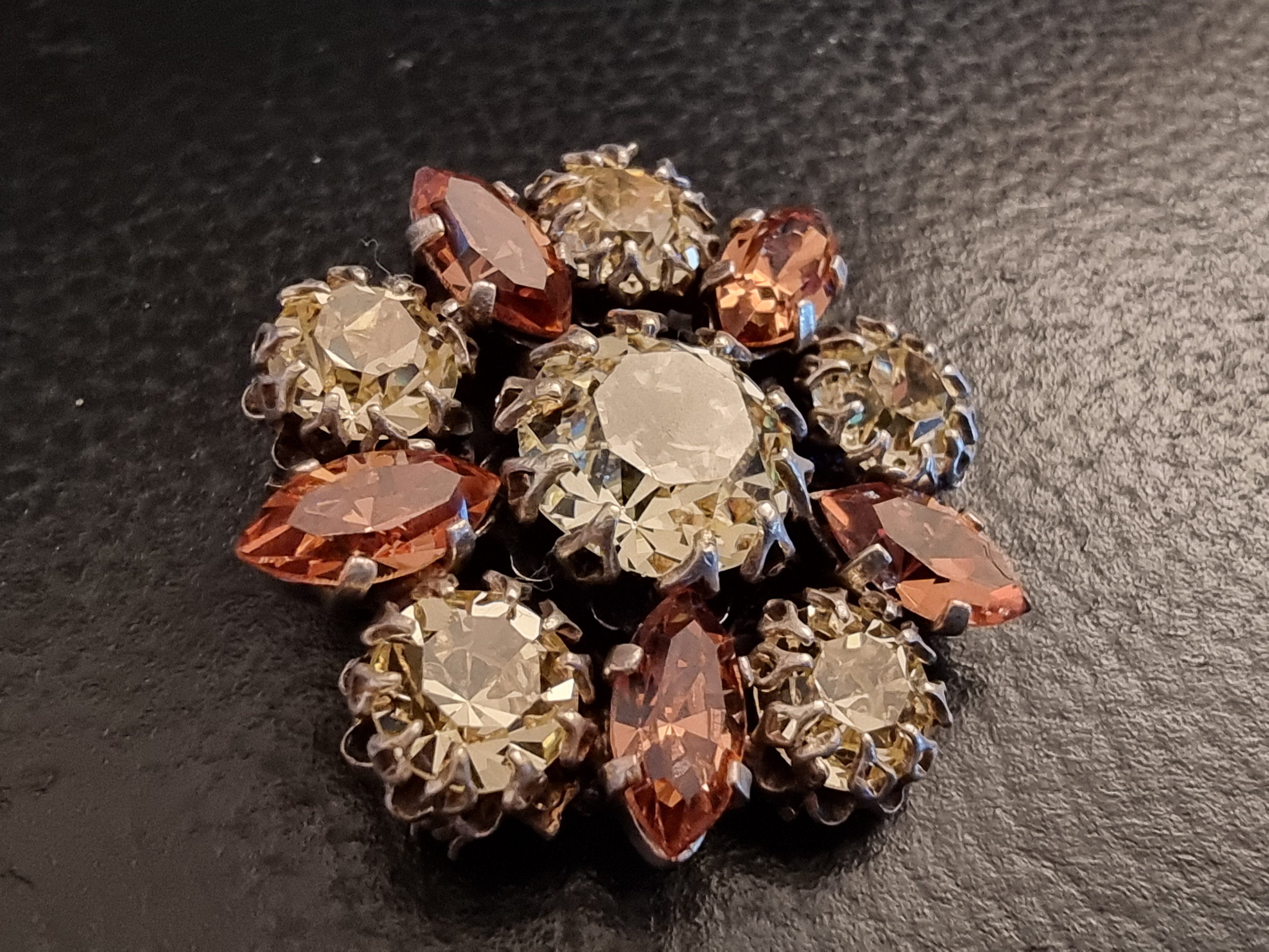 Broche Ancienne Cissy Zoltowska - Strass Multicolore Art Déco - Vintage
