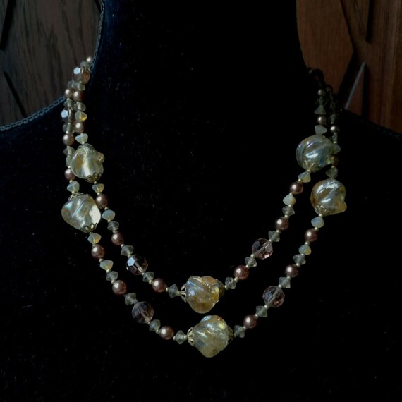 Louis Rousselet, Rare Necklace Old 50's, Glass Beads, Crystal, Necklace