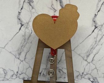 Acrylic Blank For Nurse Hat Heart Badge Reel.