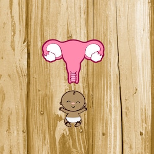 Uterus with baby SVG for for Uterus with baby Acrylic Badge Reel Blank.