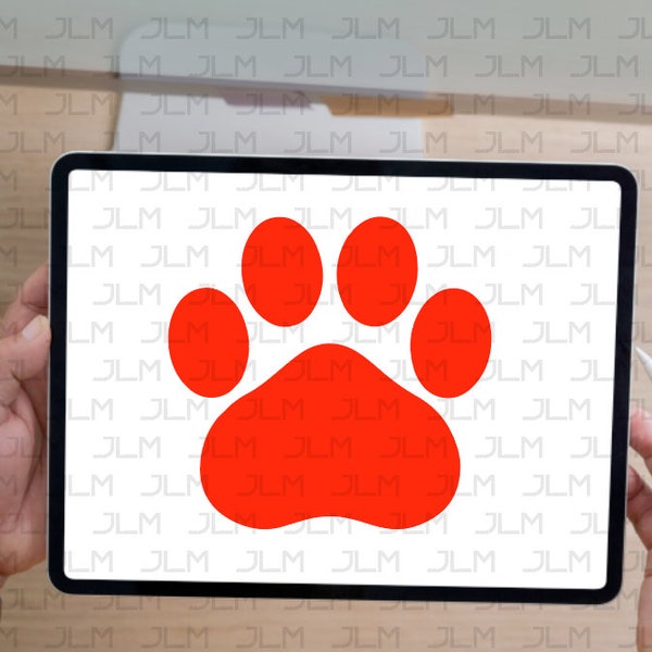 Paw Print SVG for Paw Print Badge Reel